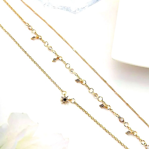 ⚜️𝟯𝟬%𝗢𝗙𝗙 𝗯𝘂𝗻𝗱𝗹𝗲𝘀 𝟯+⚜️ NEW 3 Layered Star Charm Rhinestone Necklace - Picture 5 of 10